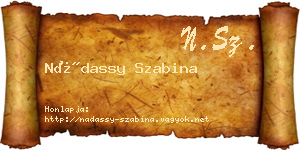 Nádassy Szabina névjegykártya